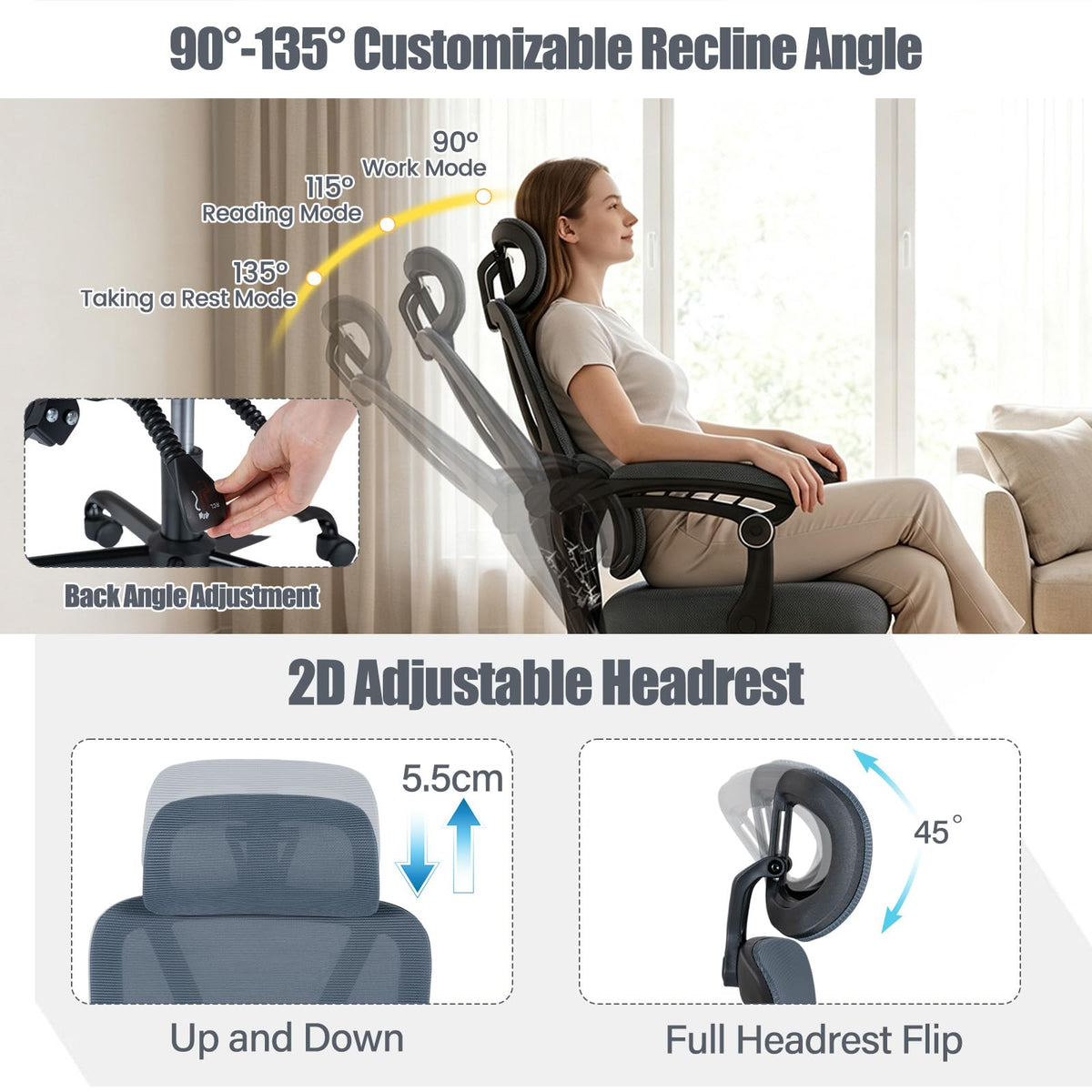 Giantex Ergonomic Office Computer Mesh Chair w/High Back