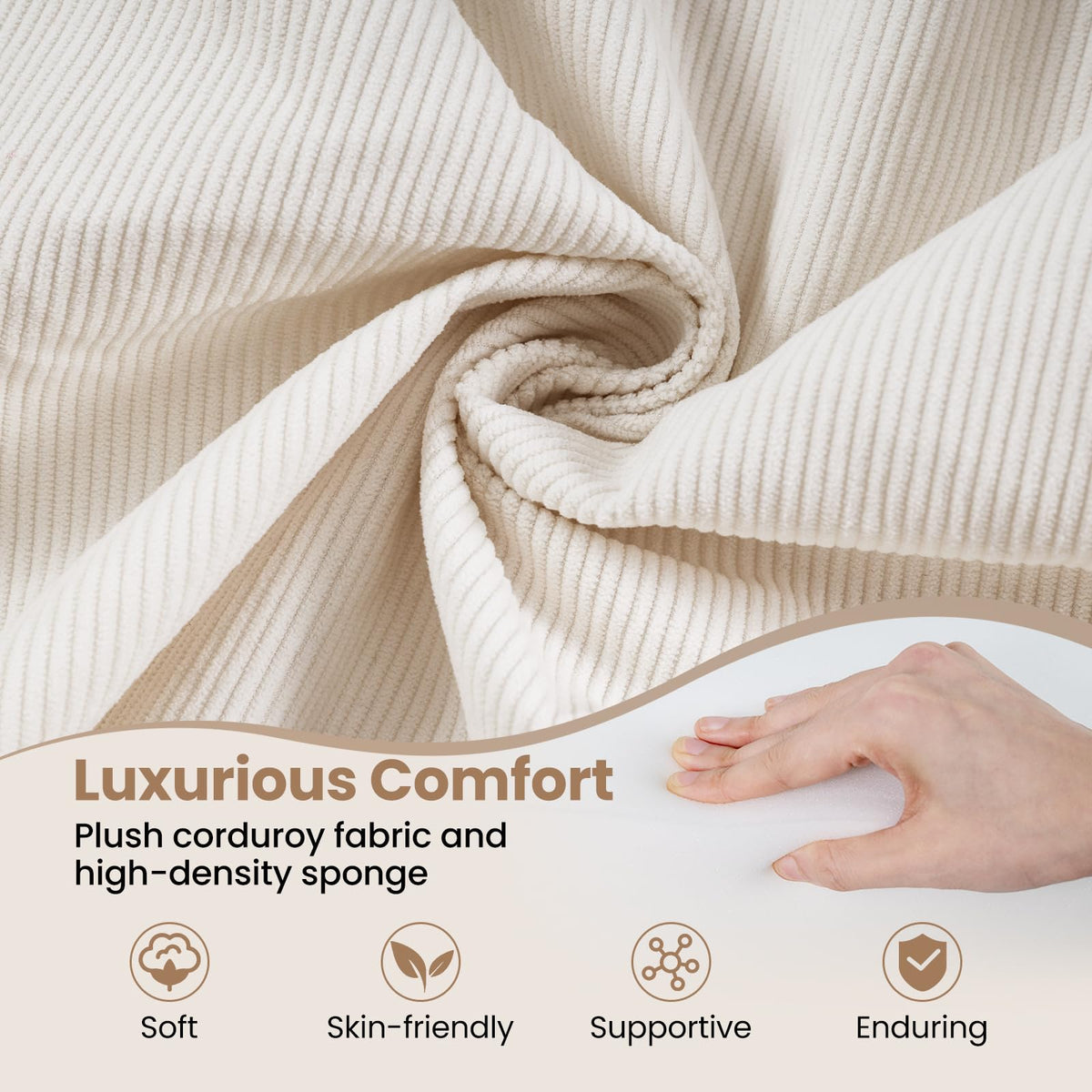 4-in-1 Folding Sofa Bed Convertible Futon Couch with Comfy Corduroy Cover