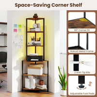 Giantex 6-Tier Corner Shelf with Charging Station