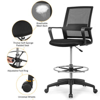 Giantex Mesh Drafting Chair, 360° Swivel Designed Home Office Chair w/Lumbar Support