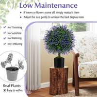 2PCS Artificial Lavender Topiary Ball Trees
