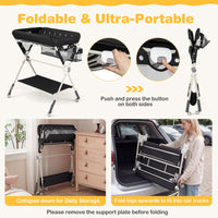 Baby Changing Table, Foldable Diaper Changing Station w/Storage Bag & Shelf
