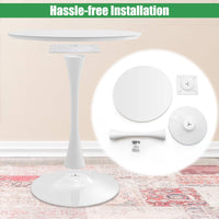 Giantex Round Dining Table, 80 CM Mid-Century Leisure Table for Small Places