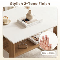 Modern Compact Center Table with Storage Shelf for Home or Office