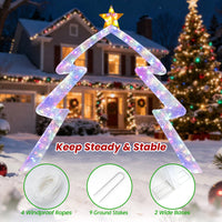 269cm Christmas Tree-shaped Archway with Top Star and Adjustable LED Lights