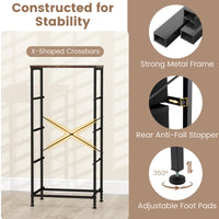 4 Drawers Dresser with Wooden Top and Heavy Duty Metal Frame