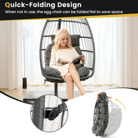Hanging Egg Chair with Head Pillow & Large Seat Cushion (Without Chair Stand)