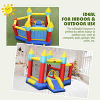 Inflatable Bounce House, Inflatable Jumping Castle for Kids w/Slide, Large Jumping Area, 100 Ocean Balls (Without Blower)