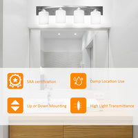 Wall Mounted Vanity Lamp with White Glass Shade for Bedroom/Living Room