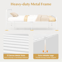 Giantex Double Bed Frame, Modern Metal Platform Bed with Headboard & Footboard