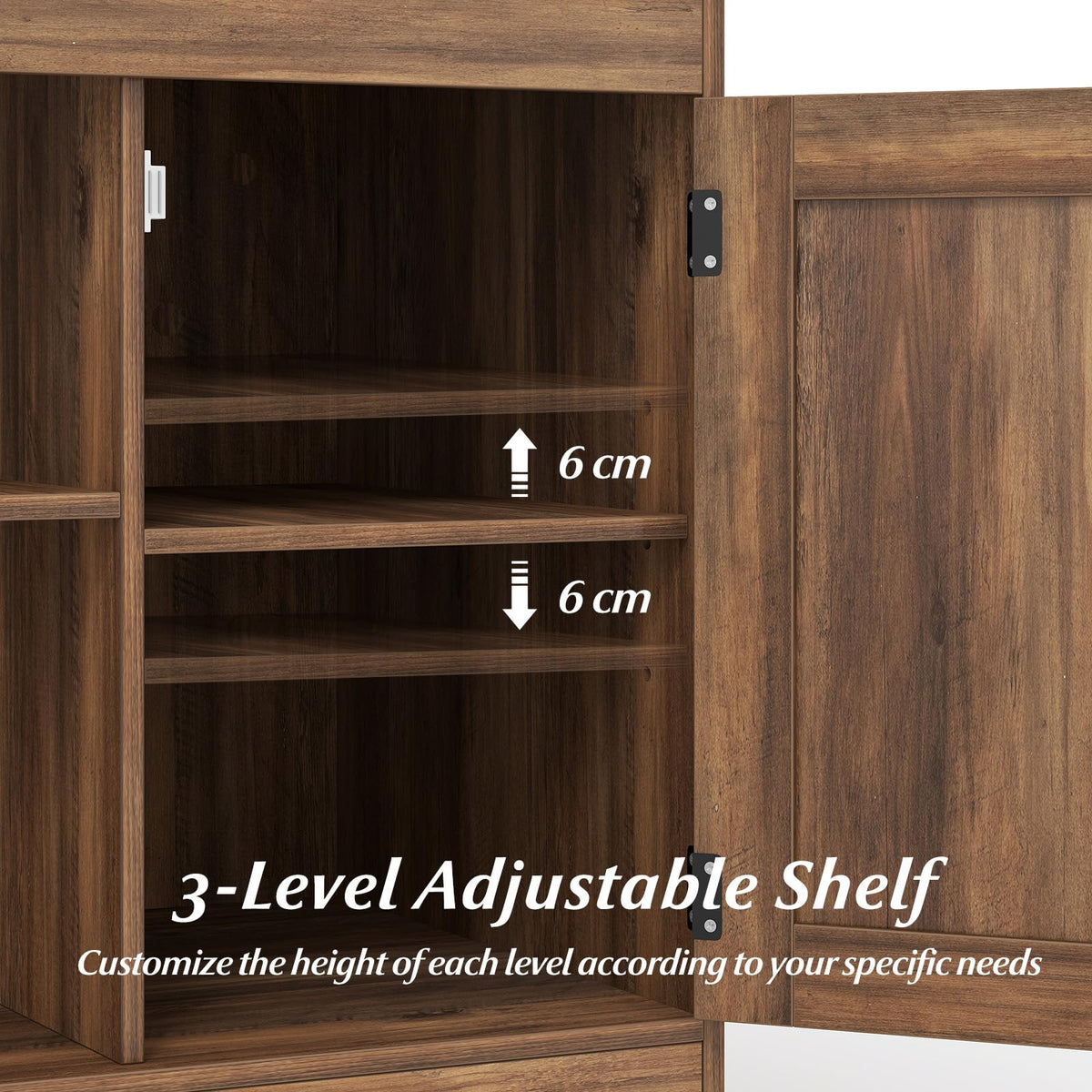 Giantex Farmhouse Nightstand with Charging Station, Bedside Table