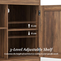 Giantex Farmhouse Nightstand with Charging Station, Bedside Table