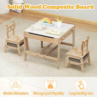 4-in-1 Kids Table and Chairs Set with Reversible Whiteboard for Arts Robot Style