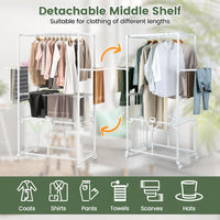 Giantex Foldable Clothes Drying Rack, 174 cm Aluminum Laundry Rack with Hanging Rods & Drying Shelves