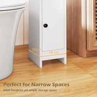 Giantex Bathroom Storage Cabinet, Slim Corner Floor Standing Cabinet with Adjustable Shelf