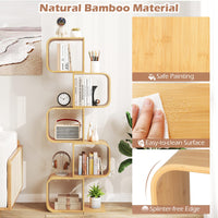 Bamboo Bookshelf with 5 Open Cubes