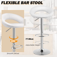 Giantex Bar Stool Set of 2, Height Adjustable & 360° Home Bar Stool w/ Non-Slip Base & Steel Footrest