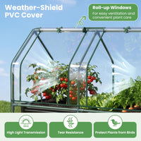 120x30x60 cm Raised Garden Bed with Greenhouse Cover and Windows