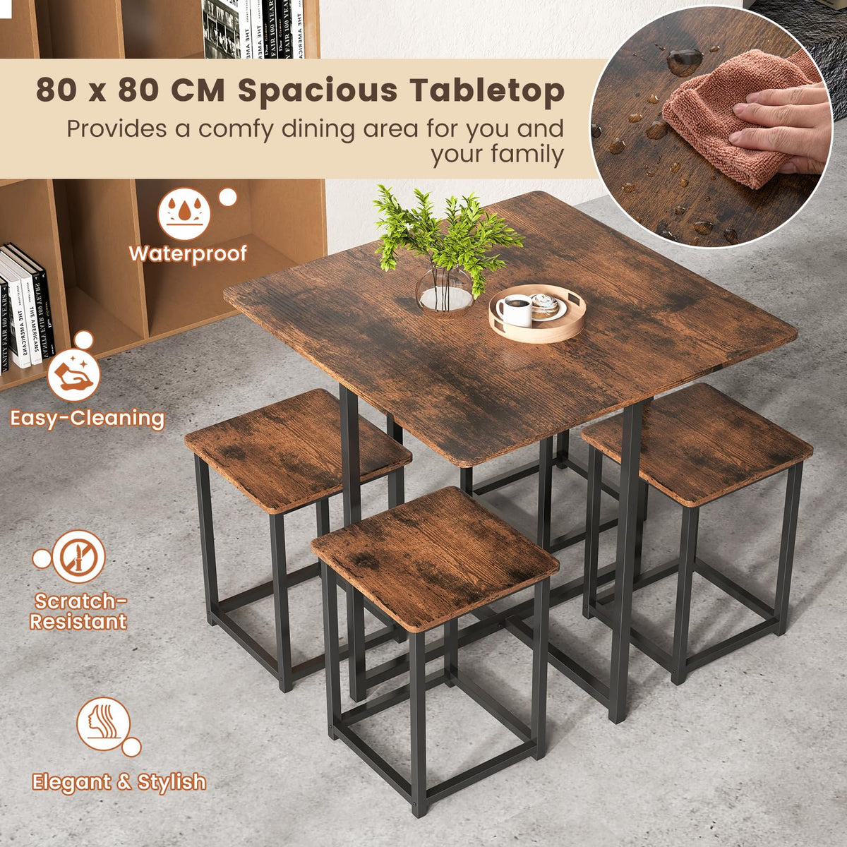 Giantex 5-Piece Dining Table Set for Small Space