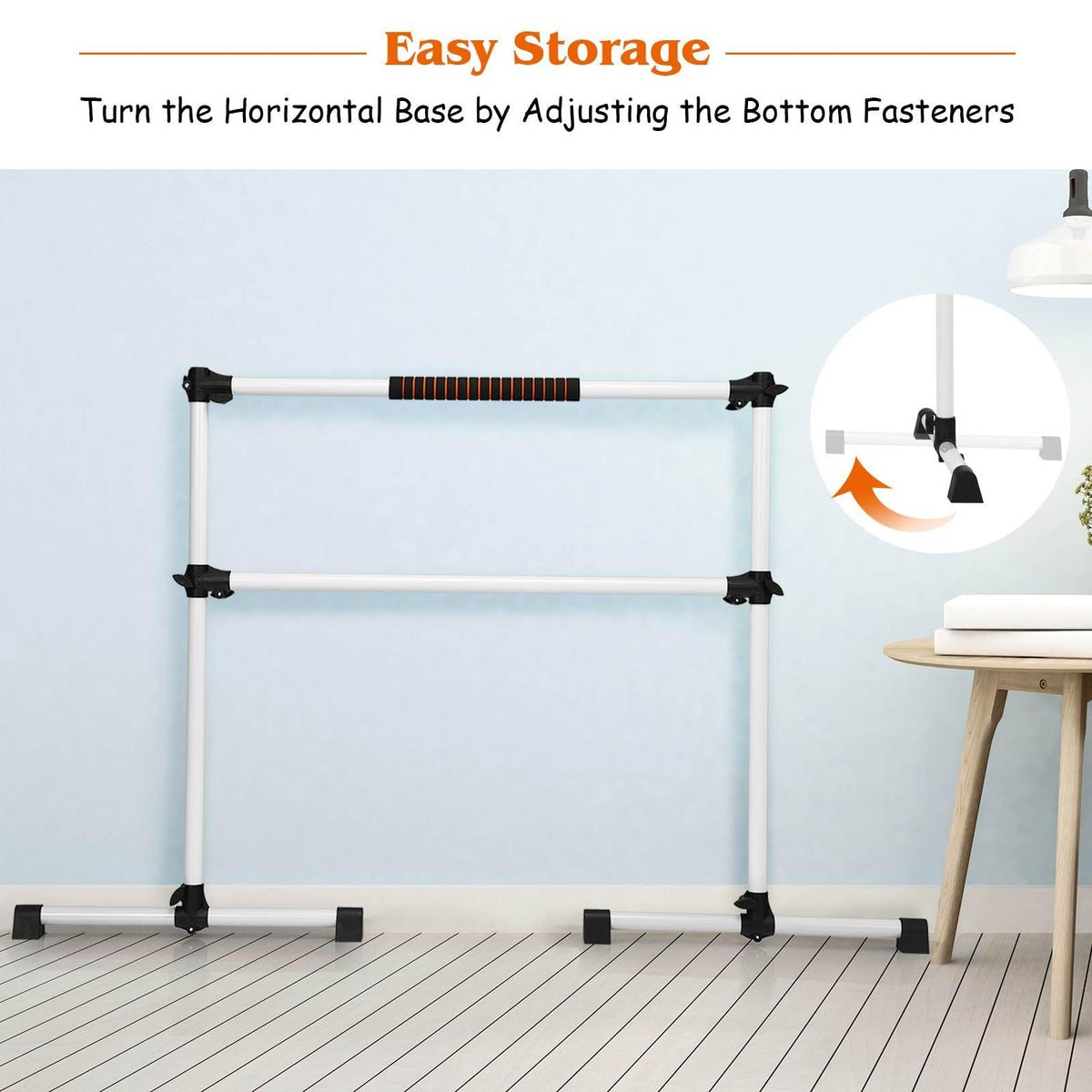 Adjustable Double Stretching Dance Bar for Home Dancing Studio Gym