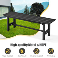 2-Person HDPE Outdoor Bench Garden Seating Iron Frame Dining Chair