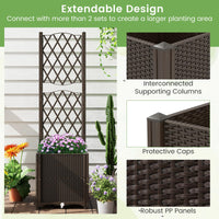 Raised Garden Bed with Trellis, Elevated Planter Box