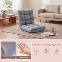 Giantex Adjustable 14-Position Floor Chair, Folding Couch Recliner with Soft Flannel Cover
