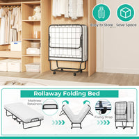Folding Bed Frame with Mattress