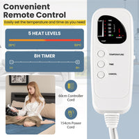 Heated Electric Mattress Pad Twin, 180cm x 75cm Electric Heated Blanket