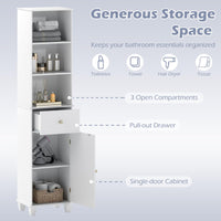 Giantex 172 cm Tall Freestanding Bathroom Floor Cabinet with Drawer