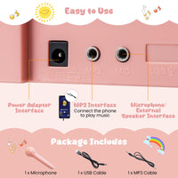 Mini Keyboard Piano for Kids 25 Keys Electric Piano with Stool Music Stand and Microphone