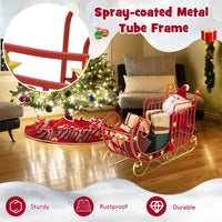 Red Santa Sleigh, Metal Christmas Santa Sleigh