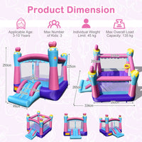 Inflatable Jumping Castle, 3-in-1 Princess Theme Kids Bounce House w/Fun Slide