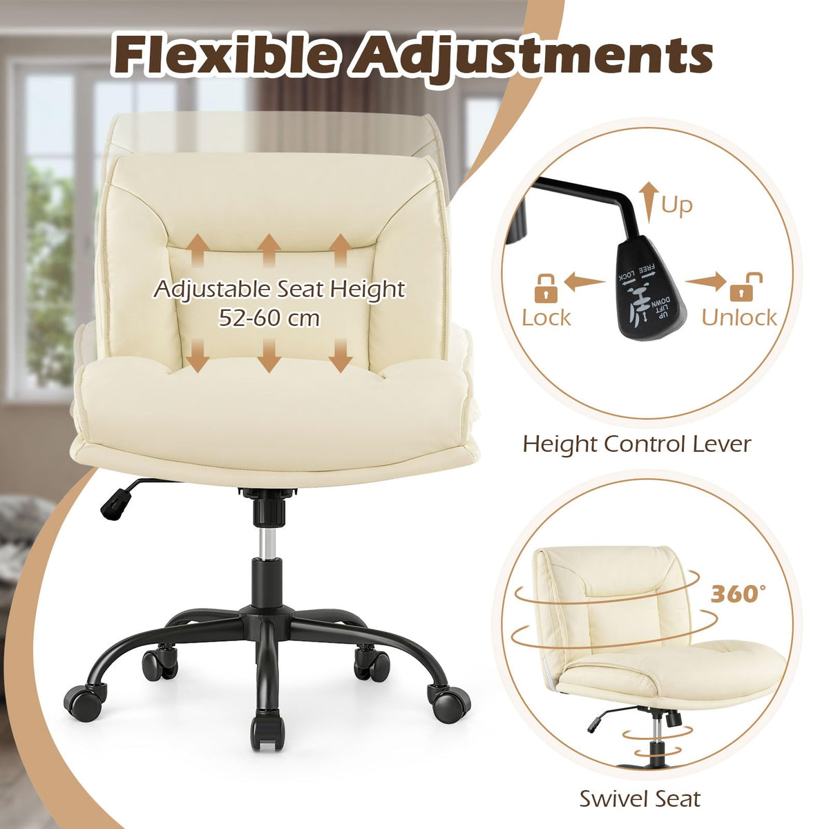 Cross Legged Chair with Wheels