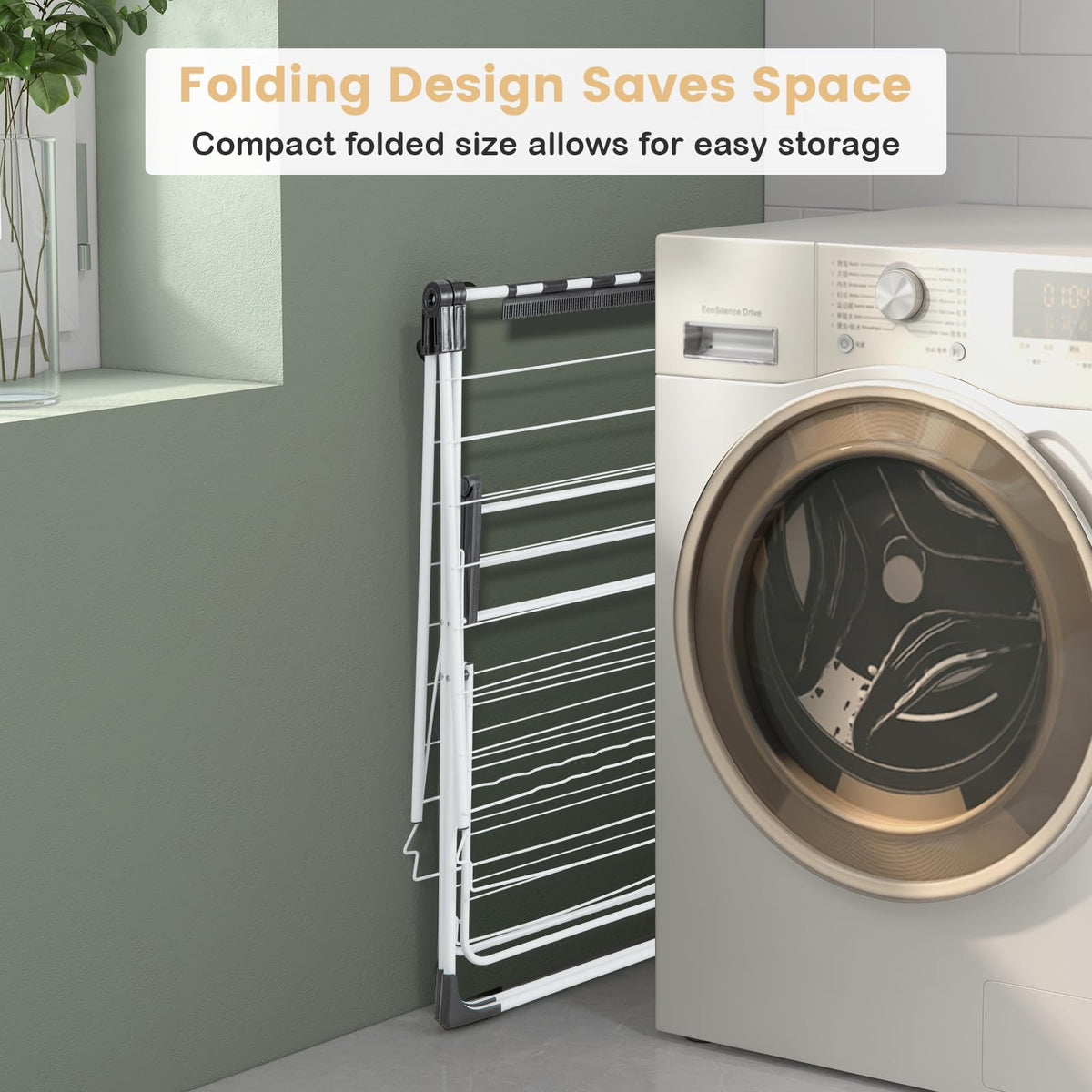 Giantex Folding Clothes Drying Rack, 2-Tier Metal Laundry Drying Rack ...