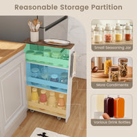 4-Tier Slim Storage Cart for Narrow Space, Rolling Utility Cart