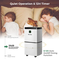 12L 140㎡ Dehumidifier with 3 Modes and 12H Timer and LED Indicator