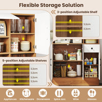 Giantex 167cm Tall Pantry Cabinet w/Hutch & Power Outlets
