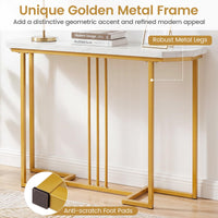 Giantex Modern Gold Console Table, 110 CM Narrow Entryway Table