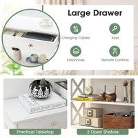 Console Table with Drawer and 2 Shelves for Living Room Entryway