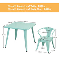Steel Kids Chair Set of 2 with Backrest