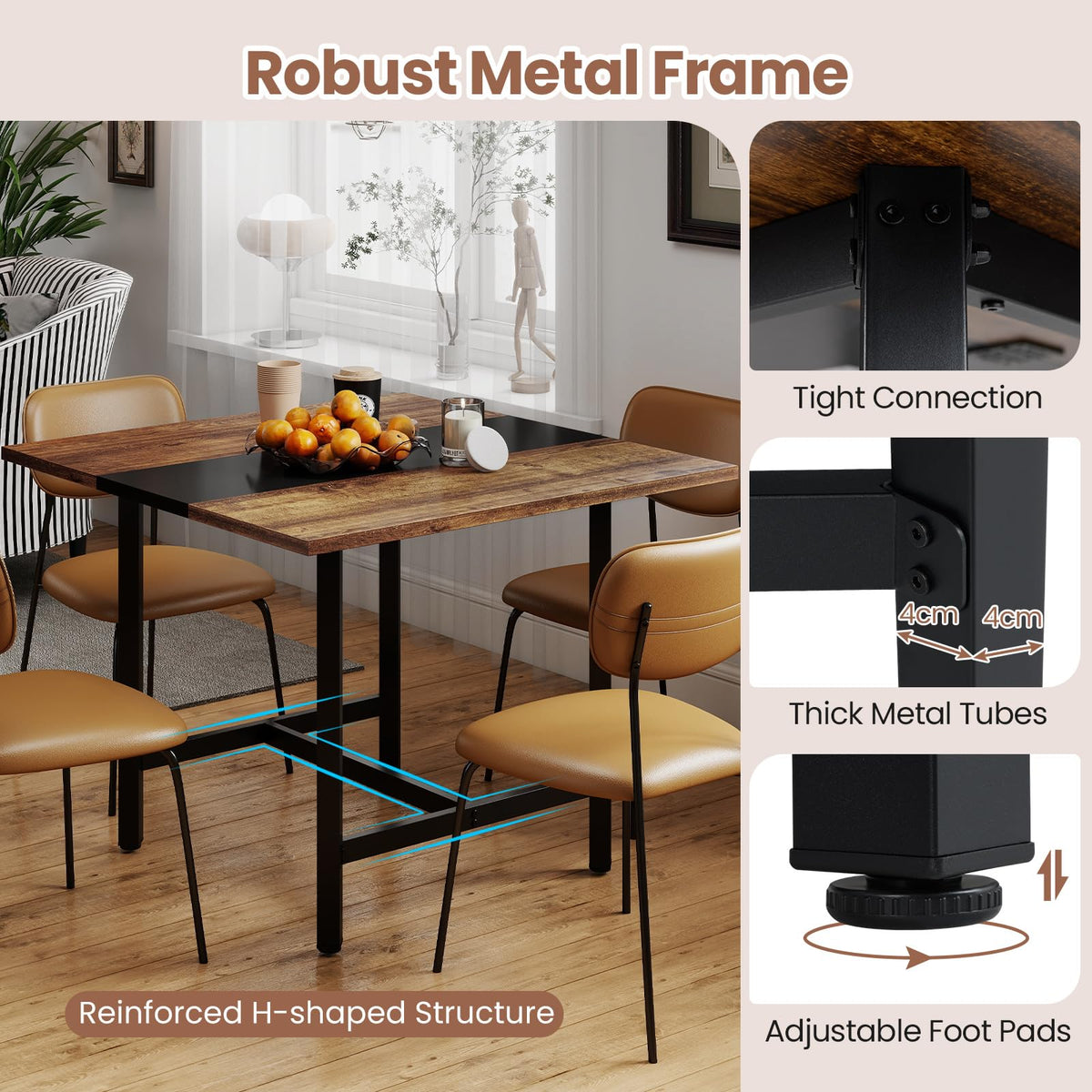 Giantex 100cm Square Conference Table, Meeting Room Table with Thickened Tabletop