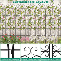2 Pack 220cm x 50cm Metal Garden Trellis Outdoor Decorative for Climbing Plants