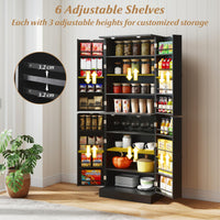 Giantex Kitchen Pantry Cabinet, 167 CM Freestanding Tall Buffet Cupboard w/Two 4-Tier Cabinets