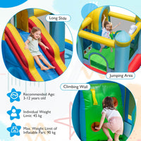 Inflatable Water Slide, Giant Water Park w/ Long Slide, Jumping Area, Climbing Wall, Splash Pools