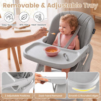 7-in-1 Convertible Foldable Baby High Chair w/Adjustable Tray