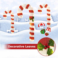 3 Pieces 80CM Pre-Lit Xmas Yard Candy Canes with 75 LED Lights