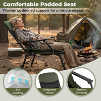 Oversized Foldable Fishing Chair for Adults with Padded High-Back and Armrest