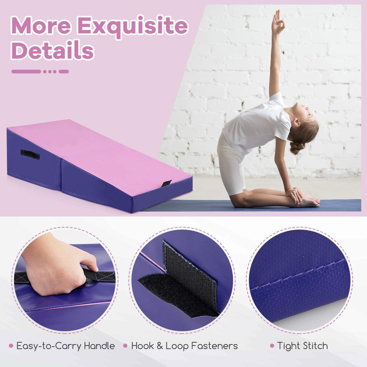 Gymnastics Tumbling Mat with EPE Foam and Non-slip PVC Leather