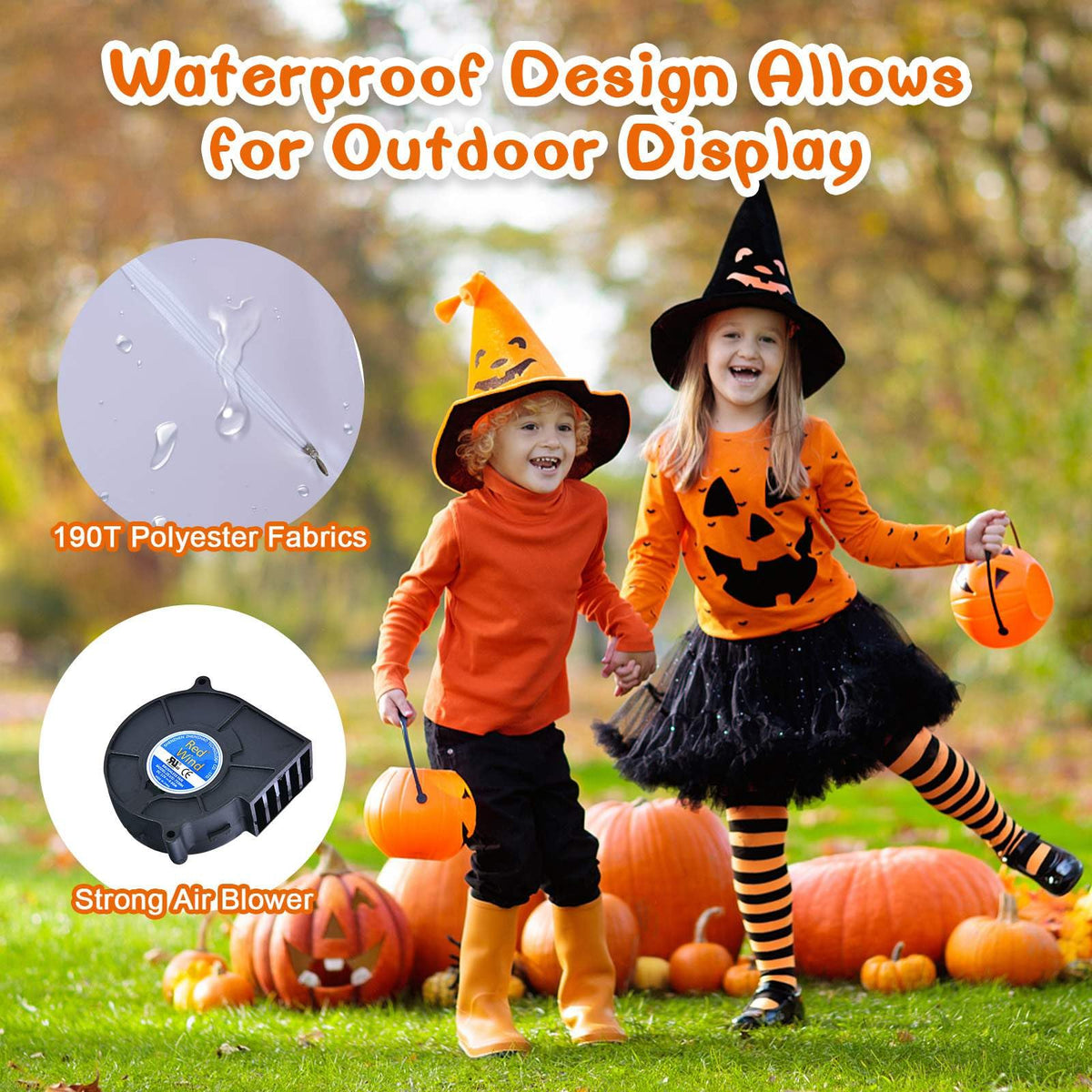 Giantex 2 Pack 0.9 M Halloween Inflatable Eyeballs with Air Blower Red LED Lights
